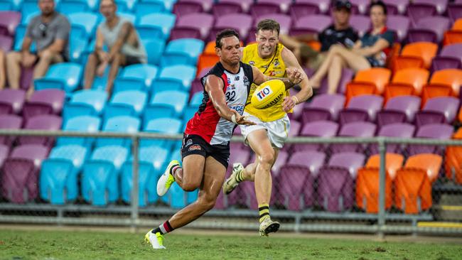 Steven Motlop as Southern Districts took on the Nightcliff Tigers in the 2024-25 NTFL men's semi-final. Picture: Pema Tamang Pakhrin