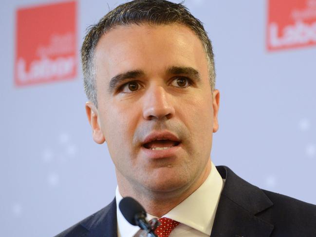 South Australian Labor Party state convention at West Adelaide Football Club, Saturday, October 13, 2018. Labor Leader Peter Malinauskas addresses the conference. (AAP Image/ Brenton Edwards)