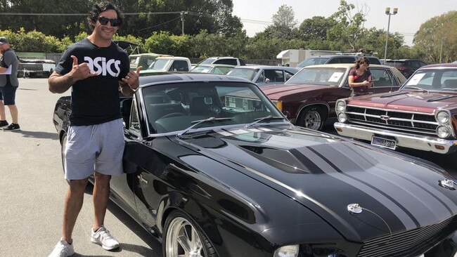 Rugby league great Johnathan Thurston and his Shelby Mustang.