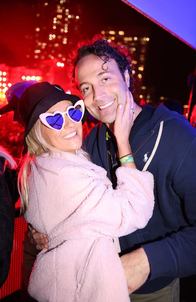 Chantal Pitt and Dirk Van Dissel at the Out 2 Lunch Festival 2025 on Saturday at Broadwater Parklands Southport for Gold Coast at Large. Picture, Portia Large.