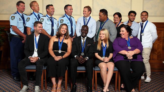 Heroes all: Our Pride of Australia winners at the ceremony at the Royal Automobile Club of NSW in Sydney yesterday. Picture: Sam Ruttyn.