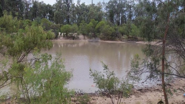 The front of the property had a large dam providing greater privacy to the home.