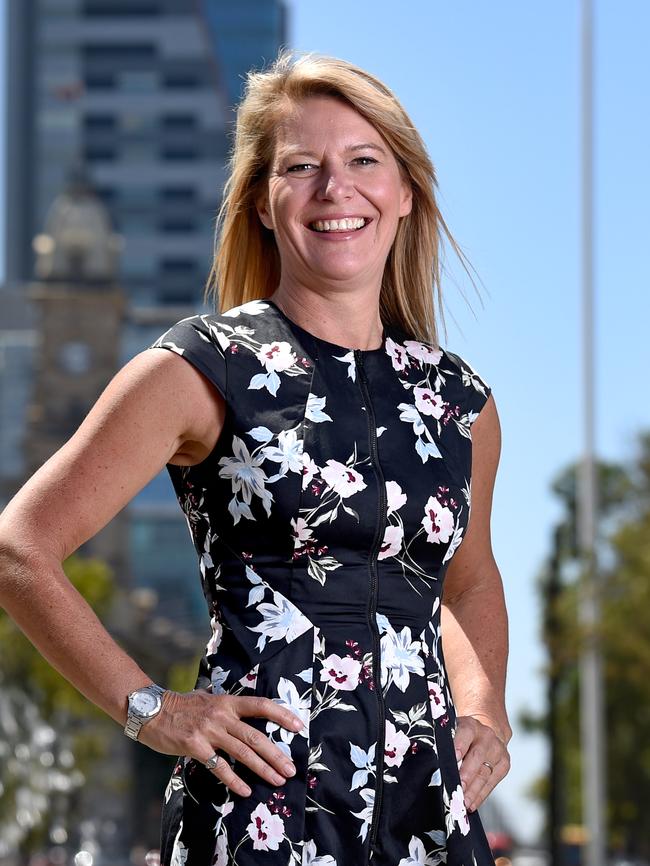 Business SA Chair Nikki Govan in Victoria Square. Photo - Naomi Jellicoe