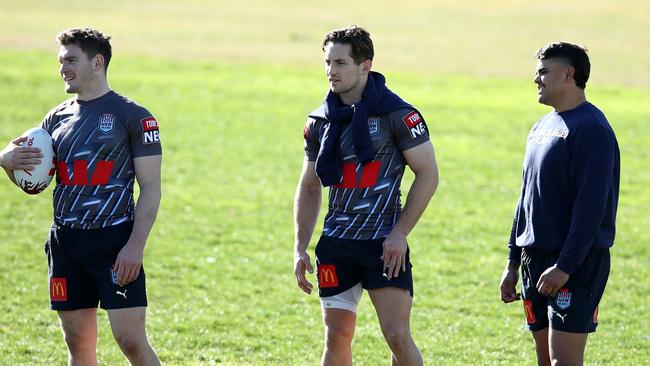 The injured trio in Blues camp. Photo by Jason McCawley/Getty Images