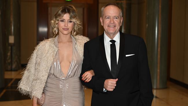 MP Bill Shorten was joined by his daughter Georgette Shorten at the ball, who wore a glamorous dress. Picture: NewsWire/ Martin Ollman