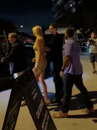 The couple were hustled into a waiting SUV. Picture: miamibeachexperience/TikTok