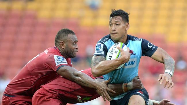 Israel Folau has terrorised the Reds as a Waratah. Picture: Getty