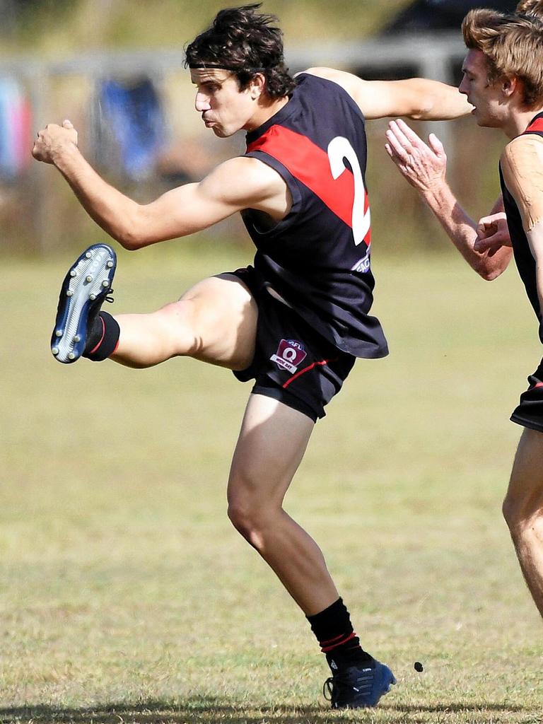 29/03/2023 - Todd Baldwin in action for the Hervey Bay Bombers. Picture: Cody Fox