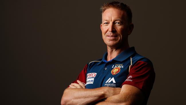 BRISBANE, AUSTRALIA - FEBRUARY 22: David Noble, Football Manager of the Lions poses for a portrait during the Brisbane Lions team photo day at the Gabba on February 22, 2018 in Brisbane, Australia. (Photo by Adam Trafford/AFL Media)