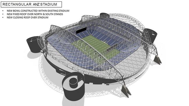 An artist’s impression of the revamped rectangluar ANZ Stadium.