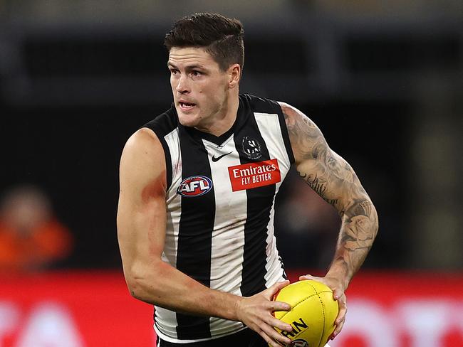 MELBOURNE . 31/03/2023.  AFL Round 3.  Collingwood vs Richmond at the MCG.  Jack Crisp of the Magpies   . Pic: Michael Klein