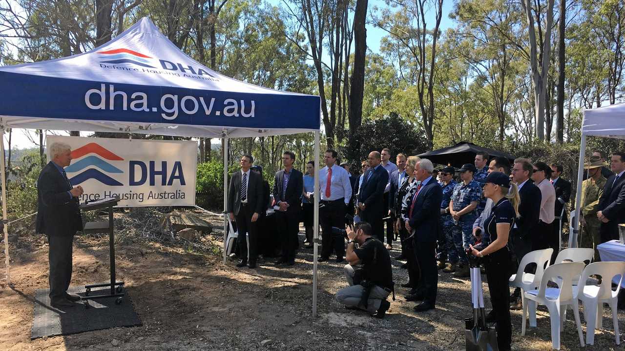 NEW HOMES: DHA chairman Sandy McDonald speaking to guests at the official launch of a new residential, master planned community in Deebing Heights.