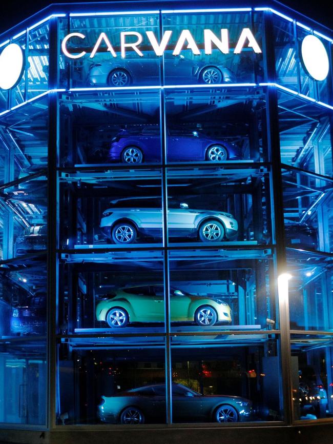 A Carvana cars ‘vending machine’ at a dealership in Austin, Texas. Picture: Reuters