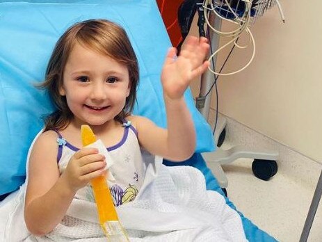 Cleo Smith, 4, in hospital after she was rescued. Picture: WA Police