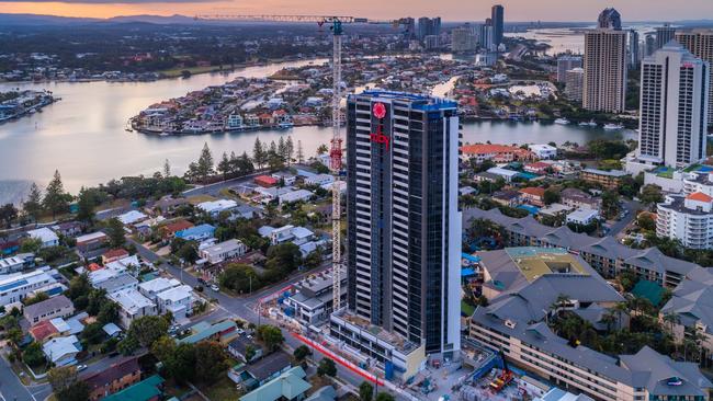 Drone aerial images of Ruby tower 1 of the Ruby Collection.