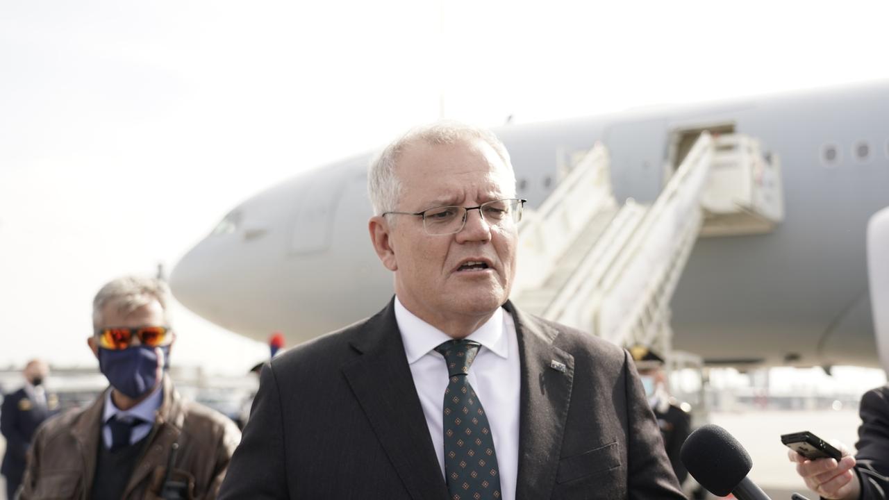 Australian Prime Minister Scott Morrison arrives in Rome for the G20 on Friday, October 29, 2021. Picture: Supplied.