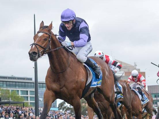 Jockey Jamie Mott and Mighty Ulysses will need to overcome a tough draw in Saturday's $500,000 Cranbourne Cup. Picture: Racing Photos via Racing Photos.