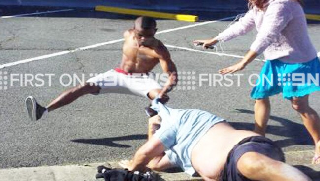 Jean-Adelphe Lasm attacks bus driver Robert Sutherland. Picture credit 9 Gold Coast News.