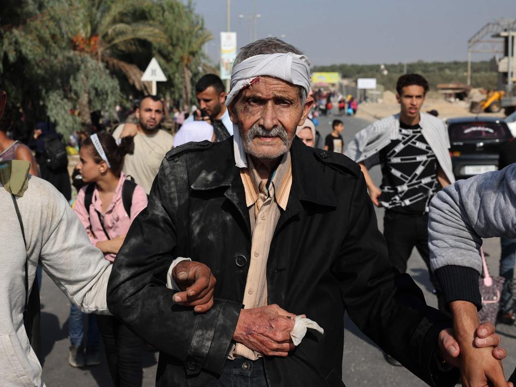 Palestinians fleeing Gaza City and other parts of northern Gaza towards the southern areas. Picture: AFP