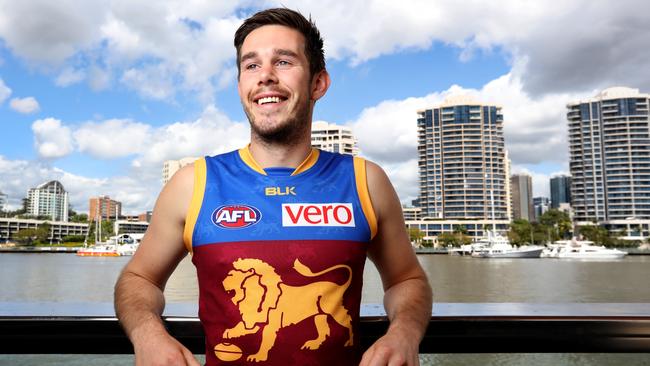 Ryan Bastinac after signing with the Lions from North Melbourne in 2015. Picture: Jack Tran