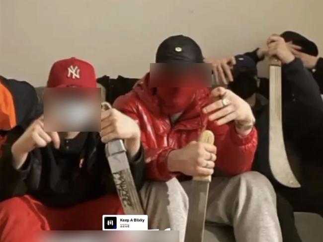 Reckless Melbourne youth gangs are brandishing weapons on social media. Picture: Supplied