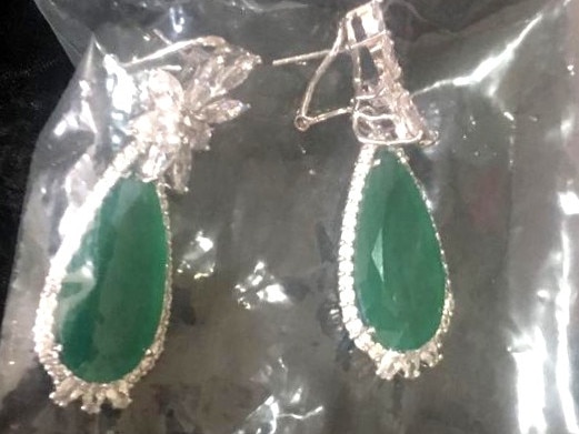 The pair of earrings worth AU$550 Hogg is accused of stealing. Picture: Supplied