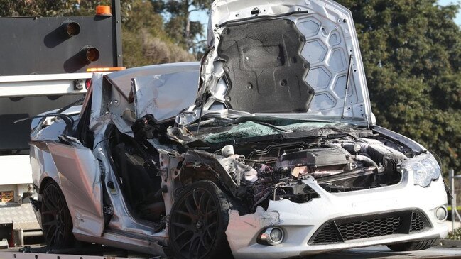 Emanuel Kur’s Ford was badly damaged in the deadly collision. Picture: NCA NewsWire / David Crosling