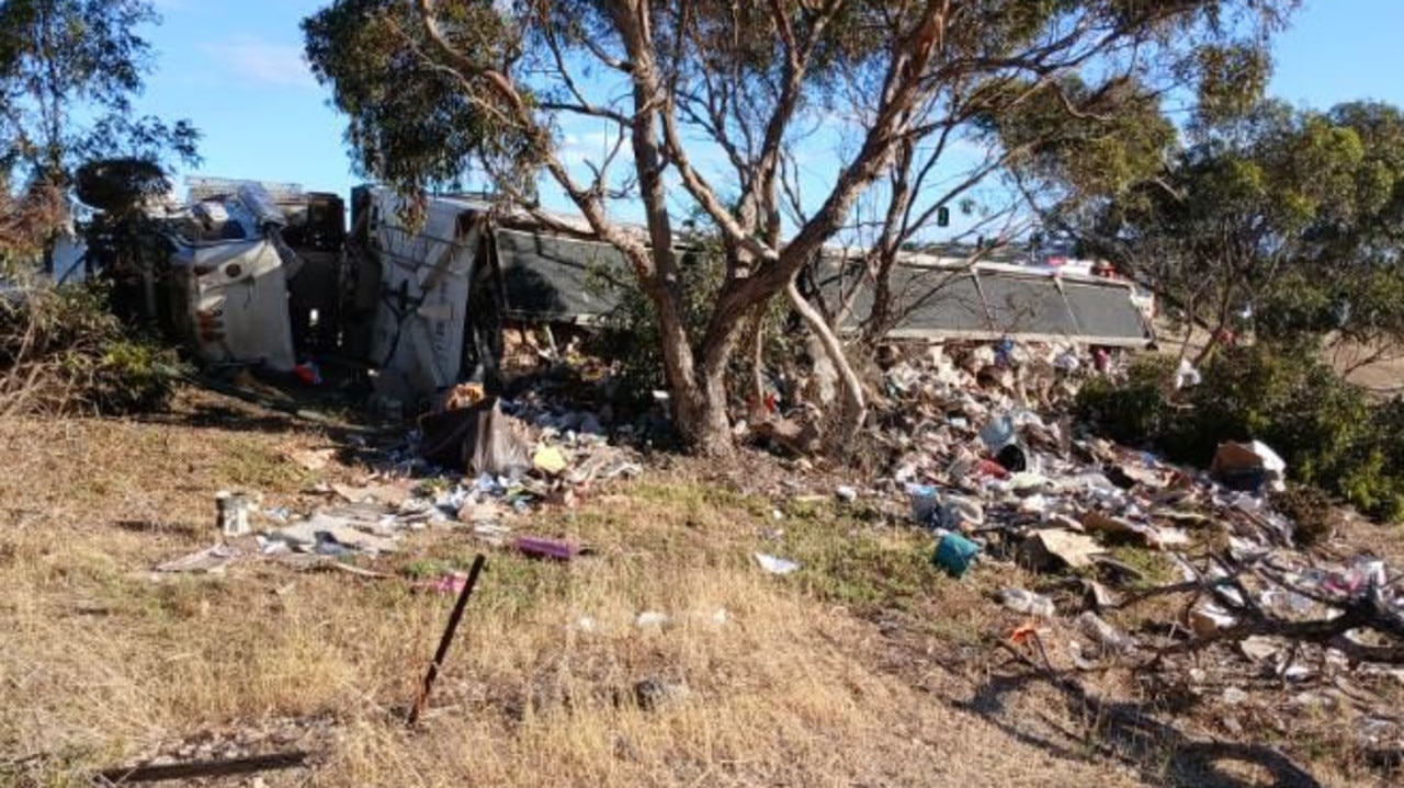 Luckily, the driver escaped with non-life-threatening injuries. Picture: SAPOL