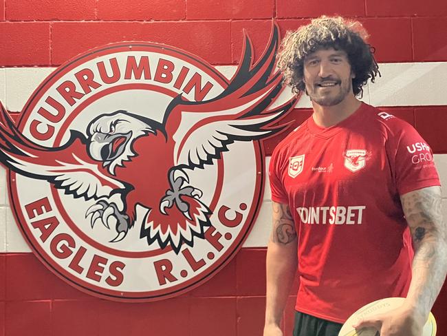 Former NRL player Kevin Proctor after signing with the Currumbin Eagles this year. Picture: Mitch Bourke.