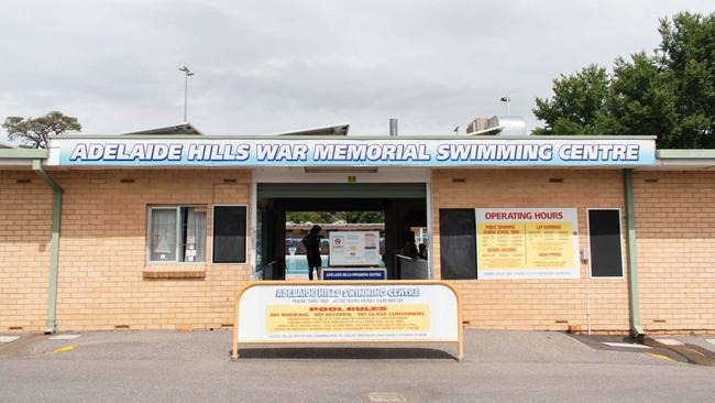 The “tired-looking” entry into the Adelaide Hills Swimming Centre at Woodside. Picture: Supplied