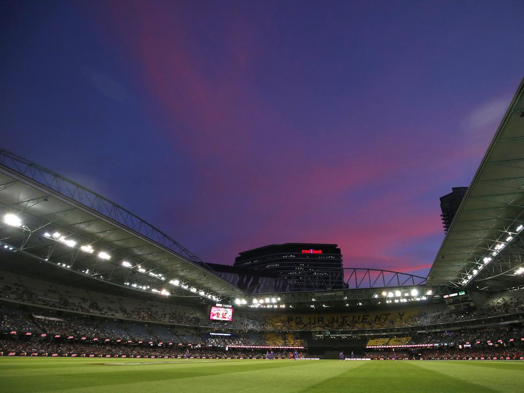 A view during the Big Bash League match between the Melbourne Renegades and the Hobart Hurricanes at Marvel Stadium on January 07, 2019