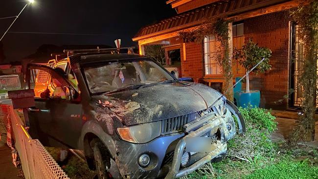 The ute came to a stop next to another resident’s home. Picture: Marianne Cope