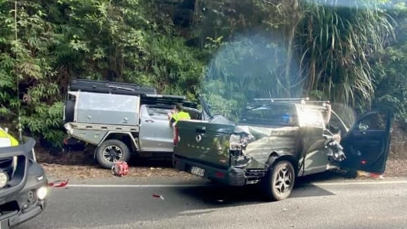 The crash closed the range road for 1.5 hours on Monday afternoon. Supplied