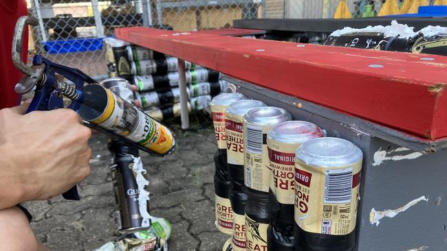This week, the team have been replacing old and leaky beer cans with new ones and touching up the winning vessel.