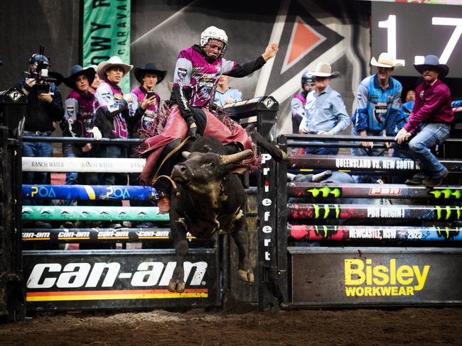 Thomas Triplett starred on debut for Queensland in the opening round of the PBR State of Origin series in Newcastle.