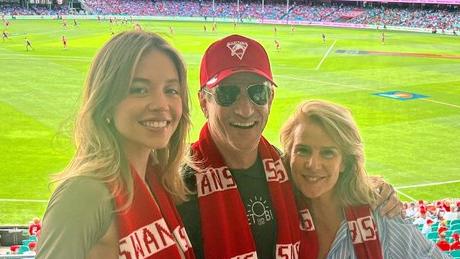 Euphoria star Sydney Sweeney was photographed with Australian actress Rachel Griffiths and American actor Dermot Mulroney at the Sydney Cricket Ground. Picture: Instagram