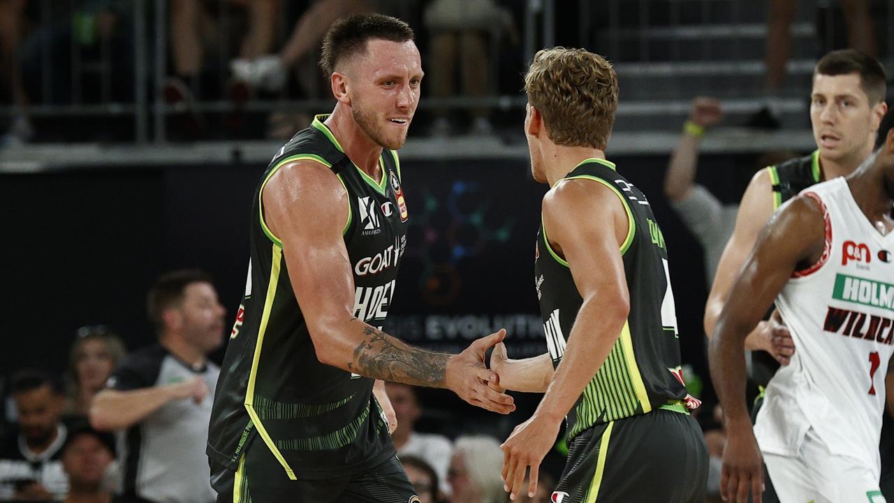 Creek (L) is firmly in the MVP conversation. (Photo by Darrian Traynor/Getty Images)