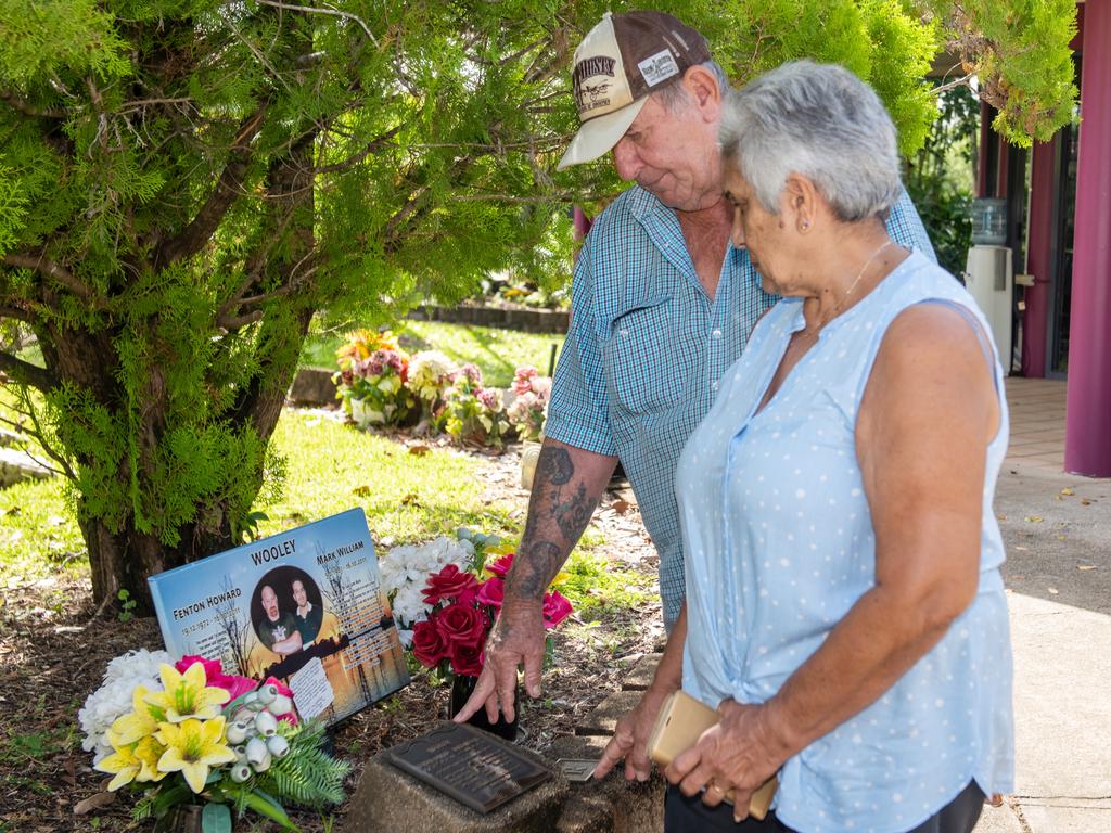 Irene and Graham Wooley. Lost their only sons Fenton and Mark in October 2011 on the Bruce Highway. At the Sarina crematorium. Picture: Michaela Harlow