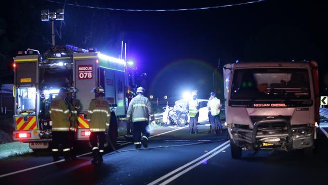 The male driver of the truck suffered minor injuries. Picture: Bill Hearne