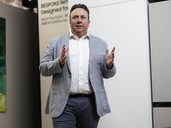 Jeremy Senior, Vice President of Consumer Electronics at Samsung Australia, said users can access the contents of their fridge remotely. Picture: Supplied