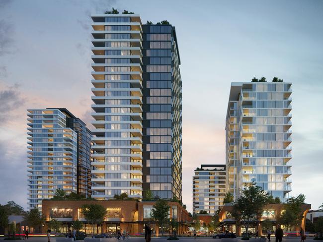 An artist’s impression of the high-rise development containing 790 units at Merrylands.