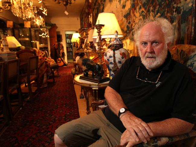 Veteran antique dealer Graham Geddes is putting his entire collection of up to 1500 pieces under the hammer, pictured at his shop in Armadale, Victoria. The items will be sold over four sessions at Leonard Joel Auctions in 09/2012.