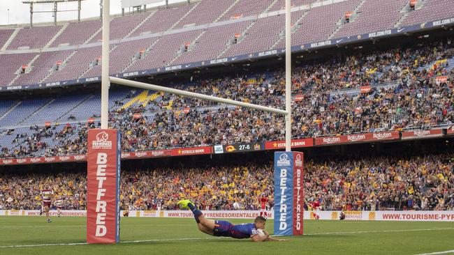 Catalans Dragons recently played Warriors at Barcelona’s Nou Camp stadium. Photo: Tim Clayton/Corbis via Getty Images