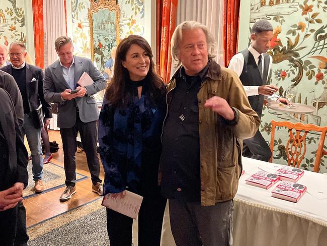 Former White House Chief Strategist Steve Bannon with Australian journalist Miranda Devine at an event in New York on October 29, 2024. Picture: Adam Creighton / The Australian