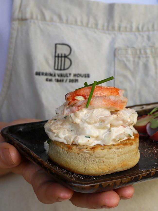 Chef Tommy Prosser with Lobster Crumpet. Picture: Jenifer Jagielski