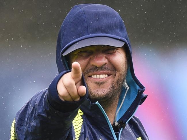 Michael Cheika at Wallabies training.