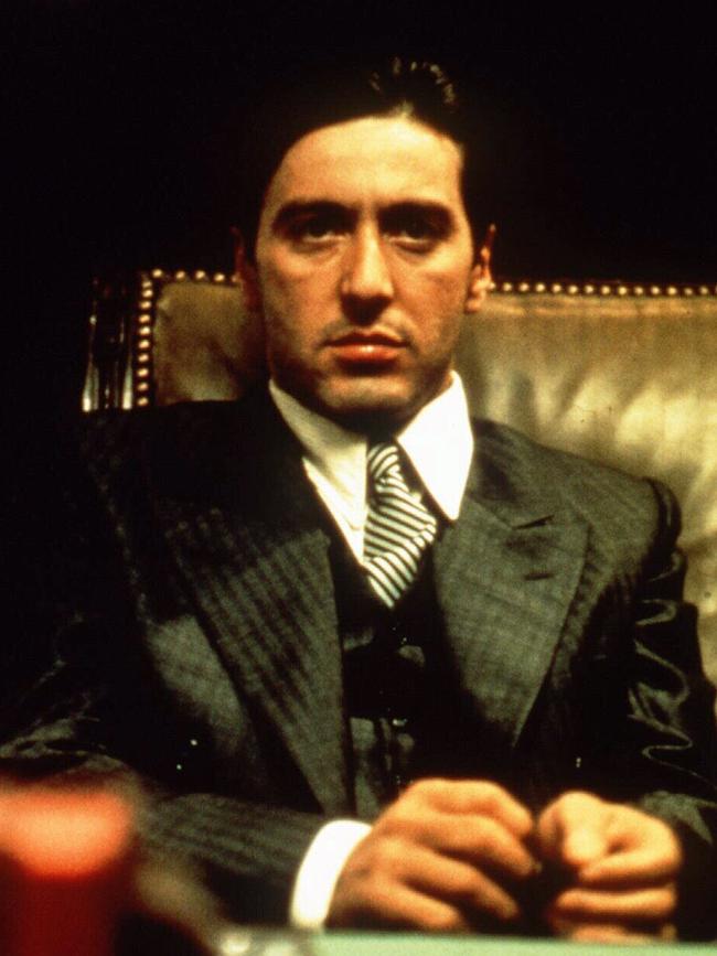 Al Pacino in a scene from the iconic movie The Godfather in 1972.