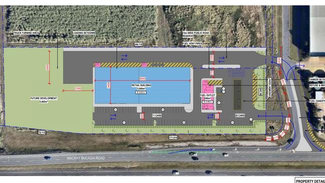 Plans submitted to Mackay Regional Council for Beaconsfield Service Centre with frontage to Mackay Bucasia Rd.