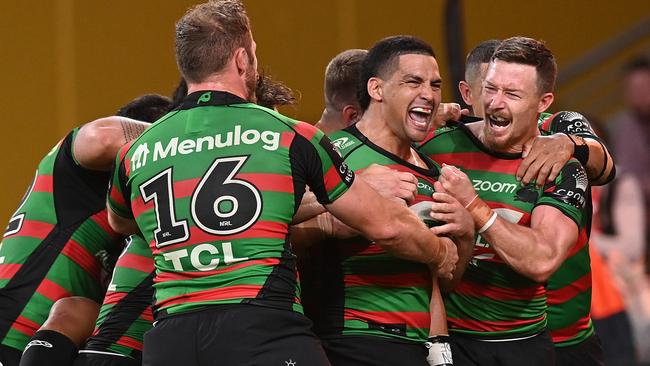 South Sydney will get the chance to sing their premiership song with a victory in Sunday’s grand final. Picture: Bradley Kanaris/Getty Images