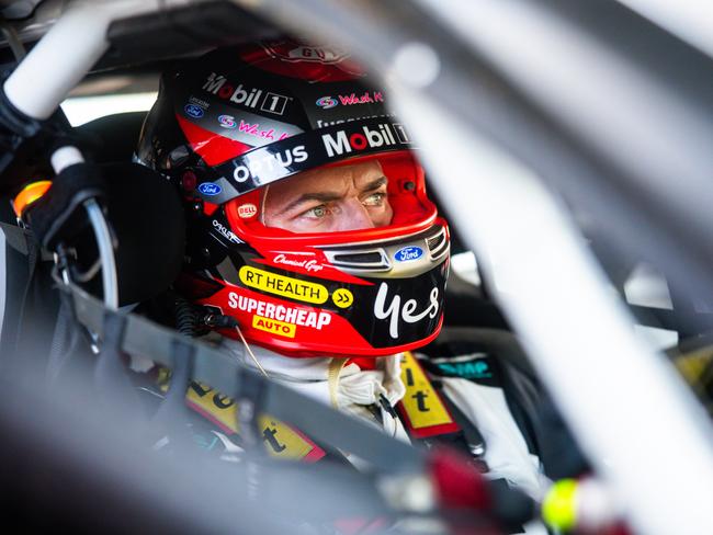 MELBOURNE, AUSTRALIA - SEPTEMBER 14: (EDITORS NOTE: A polarizing filter was used for this image.) Chaz Mostert driver of the #25 Mobil1 Optus Racing Ford Mustang GT during the Penrite Oil Sandown 500, part of the 2024 Supercars Championship Series at Sandown International Motor Raceway, on September 14, 2024 in Melbourne, Australia. (Photo by Daniel Kalisz/Getty Images)